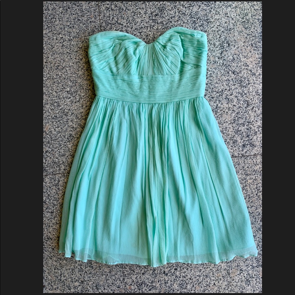 J. Crew bright seaside strapless dress